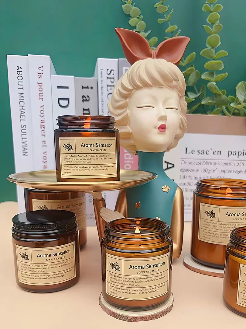 เทียนอโรมาเธอราพีโรแมนติกและติดทนนานสำหรับใช้ในบ้าน