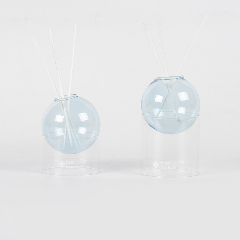 ฐานแก้วใส อโรมาเธอราพีสไตล์แก้วกระจายกลิ่นแบบลูกบอลแก้ว