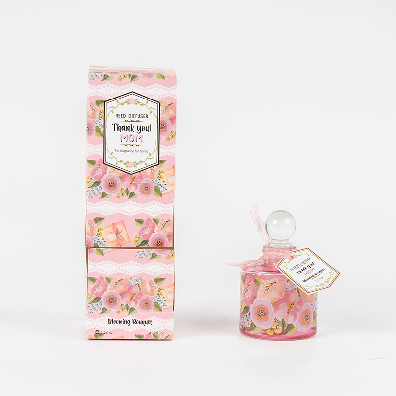 ไม้กระจายกลิ่นขวดแก้วทรงกลมหรูหราวันแม่